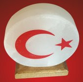 daire şekilli, Ay-Yıldız resimli, kaya tuzu lambası - 1