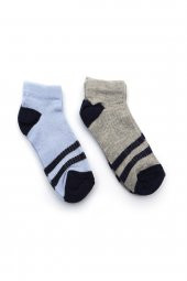 4'lü Çocuk Çizgili Desenli Çorap 2414 - 1