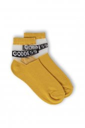 3lü Kadın İnce Goddess Yazılı  Çorap 3442-A3 - 8