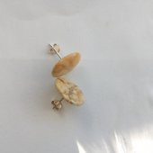 Tabî taşlı gümüş küpe (KG1). - 4