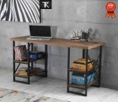 Çalışma Masası Kitaplıklı Ev-Ofis 4 Raflı 60x150 Cm Ceviz - 1