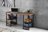 Çalışma Masası Kitaplıklı Ev-Ofis 4 Raflı 60x150 Cm Ceviz - 2