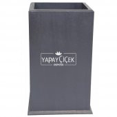 Dekoratif Ahşap MDF Saksı ve Çiçeklik Antrasit Gri 60 cm Düz Model - 1