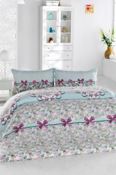Lovely Mint 180x200 cm Çarşafı Lastikli Battal Nevresim Takımı - 1