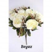 Yapay Çiçek 12 Dallı Lüx Şakayık Gül Aranjmanı 14 Renk - 3