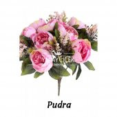 Yapay Çiçek 12 Dallı Lüx Şakayık Gül Aranjmanı 14 Renk - 12