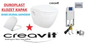 Creavit GR5001 + Gömme Rezervuar - TP325 Asma Klozet 5li Set ULTİMA KAPAK - 11