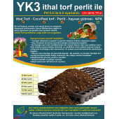 100 YK3 ithal Torf + cocopeat perlit ile. Çiçek, Sebze, tohumu Toprak - 1