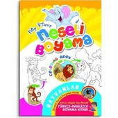 Karatay Türkçe - İngilizce Neşeli Boyama Kitabı Örnekli 32 Syf. (8 Kitap Takım) - 1