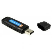 USB Flash Bellek Gizli Ses Kayıt Cihazı 15 Saat SD Kart Girişli - 1