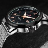 NaviForce Nf9038 Erkek Kol Saati Gümüş Sade Spor Tasarım Saat - 1