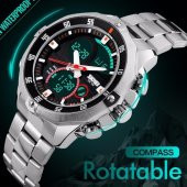 Skmei Erkek Kol Saati Spor Şık ve Sade Tasarım Gümüş Çelik Saat - 3