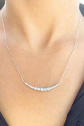 925 Ayar Gümüş Zirkon Taşlı Suyolu Bayan Gümüş Kolye - 3