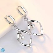 925 Damgalı İnci Taşlı Özel Tasarım Gümüş Kaplama Kolye ve Küpe Seti - 4