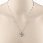 Kar Tanesi Kristal Taşlı Bayan Kolye-K.Mavi - 2