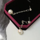 925 Ayar Gümüş Kaplama İnci Taşlı Saplama Bayan Küpe - 3