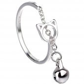 Çıngıraklı Kedili Bayan Yüzük - 1