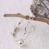 Çıngıraklı Kedili Bayan Yüzük - 3