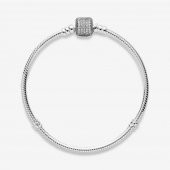 Pandora Model Taşlı 19cm Bayan Bileklik-Gümüş Renk - 2