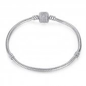 Pandora Model Taşlı 19cm Bayan Bileklik-Gümüş Renk - 5