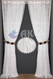 ÖRÜMCEK TÜL Hazır Düğmeleri Dikilmiş Salon Perde 1.Sınıf 300x260 - 10