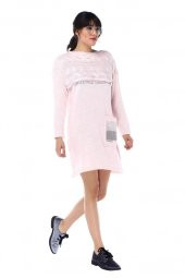 Taş Detaylı Saç Örgülü Cepli Pembe Triko Kadın Tunik - 3