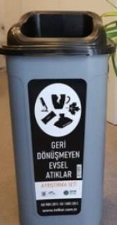 Sıfır Atık Projesi Evsel Atık Kutusu 60 Lt Ücretsiz Kargo - 1