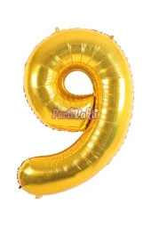 9 Rakam Altın Folyo Balon 40 cm - 2