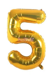 5 Rakam Altın Folyo Balon 40 cm - 2