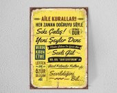 Aile Kuralları AHŞAP  POSTER MDF TABLO - 1