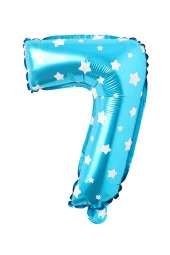 7 Rakam Mavi Yıldız Folyo Balon 40 cm - 2