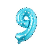 9 Rakam Mavi Yıldız Folyo Balon 40 cm thumbnail 1