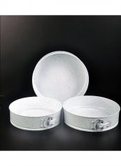 Penguen Yuvarlak 3lü Kelepçeli Kek Kalıbı Beyaz PNG-1956 - 1