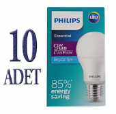 Philips LED Ampul 9W (60W) E27 Duylu 806 Lümen (10 ADET) - 1