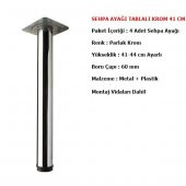 4 Adet Sehpa Ayağı 41 cm Ayarlı Krom Mobilya Ayak Çap : 60 mm - 2