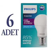 Philips LED Ampul 9W (60W) Essential E27 Duylu 806 Lümen (6 ADET) - 1
