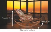 Bambu Bahçe Mobilyası Minderli Sallanan Sandalye Doğal Ahşap - 5