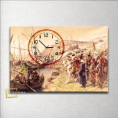 Fatih Sultan Mehmet Saatli Kanvas Tablo - 1