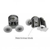 Duşakabin Tekerleği Metal Gövdeli Krom 4 lü Set Teker Çapı 24 mm - 2