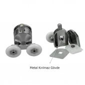 Duşakabin Tekerleği Metal Gövdeli Krom 4 lü Set Teker Çapı 24 mm - 5