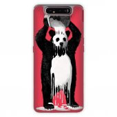 Samsung Galaxy A80 Kılıf Desenli Esnek Silikon Telefon Kabı Kapak - Panda Kingo - 1