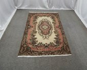 El Dokuma Pembe Muhteşem Güzellikte Lüks Son Sümerbank Yün Halı ! - 1