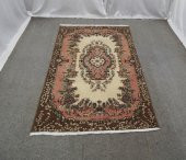 El Dokuma Pembe Muhteşem Güzellikte Lüks Son Sümerbank Yün Halı ! - 2