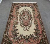 El Dokuma Pembe Muhteşem Güzellikte Lüks Son Sümerbank Yün Halı ! - 5