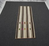 El Dokuma Benzersiz Ak Pamuklu Yörük Kilim ! - 3