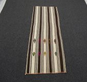 El Dokuma Benzersiz Ak Pamuklu Yörük Kilim ! - 4