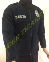 Zabıta Montu Lacivert Renk Softshell Kumaş Reflektör Baskılı Mont - 2