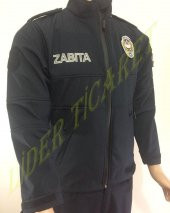 Zabıta Montu Lacivert Renk Softshell Kumaş Reflektör Baskılı Mont - 5