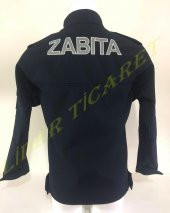 Zabıta Montu Lacivert Renk Softshell Kumaş Reflektör Baskılı Mont - 6