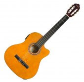 VALENCIA VC104TCE ELEKTRO KLASİK GİTAR SAP ÇELİKLİ  4/4 NATUREL ELEKTRO KLASİK GİTAR 4/4 NATUREL CUTAWAY, SAP ÇELİKLİ, ELECTRONICS: G04 4-Band EQ Preamp & Tuner - 1